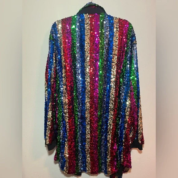 Multicolor Sequin Long Sleeve Dress - Picture 2 of 7